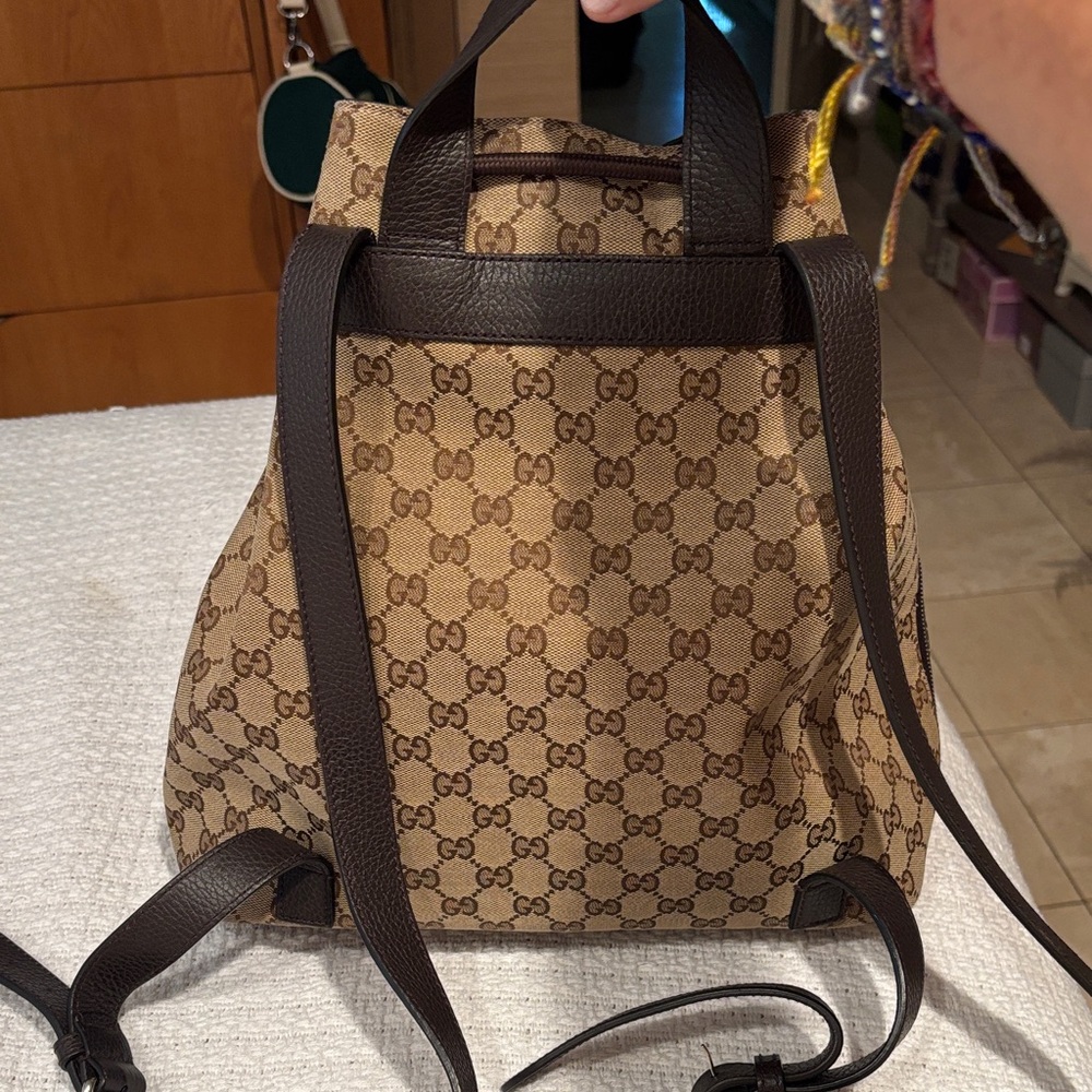 Gucci Tan Monogram Drawstring Pouch medium - Picture 2 of 7